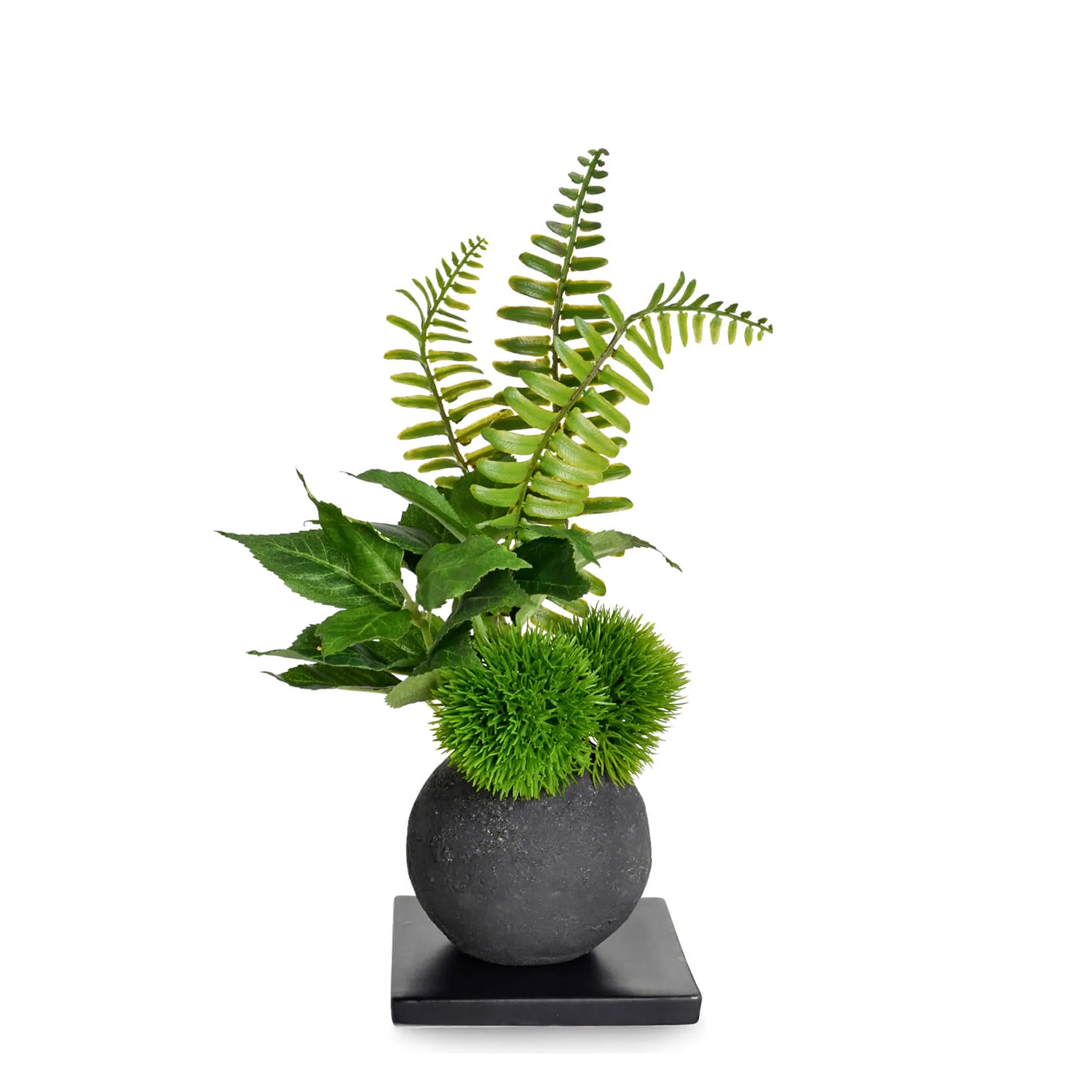 桜の葉 寄せ植え 檜炭ボール(黒皿) CUPBON 盆栽 フェイクグリーン